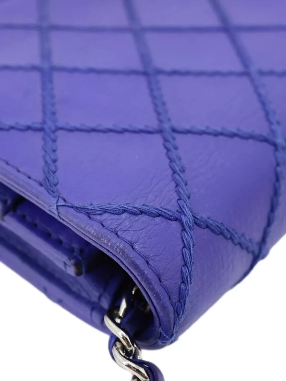 Chanel Fancy CC Quilted Calfskin Leather Wallet On Chain Bag Royal Blue